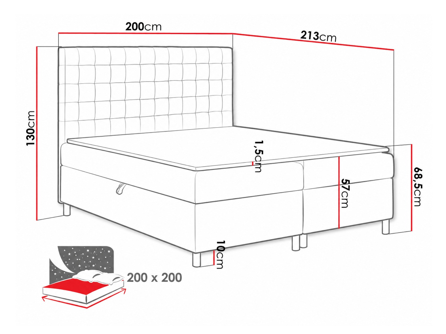 Boxspring krevet Panis (Manila 04)