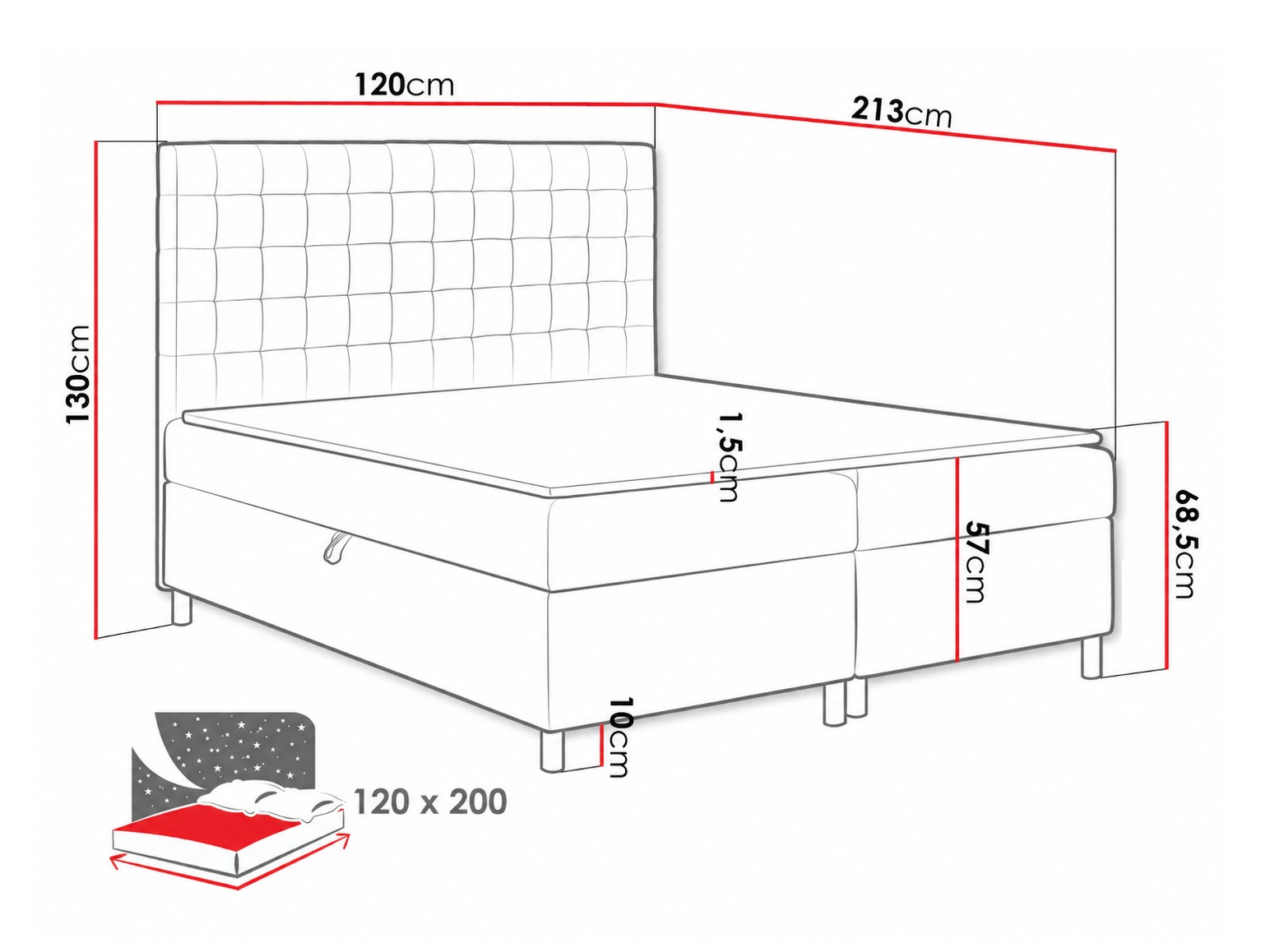 Boxspring krevet Panis (Manila 37)