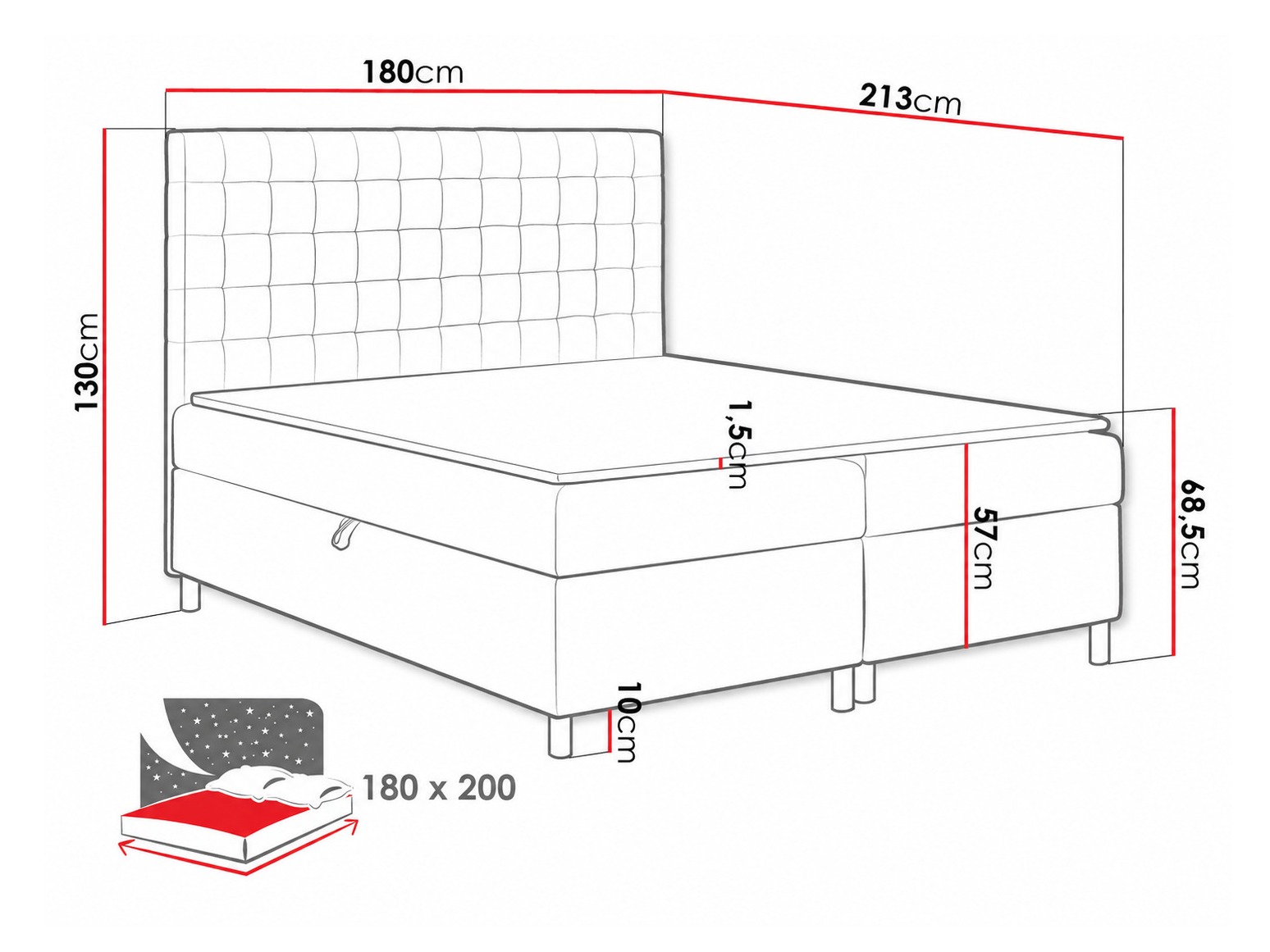 Boxspring krevet Panis (Soft 017)