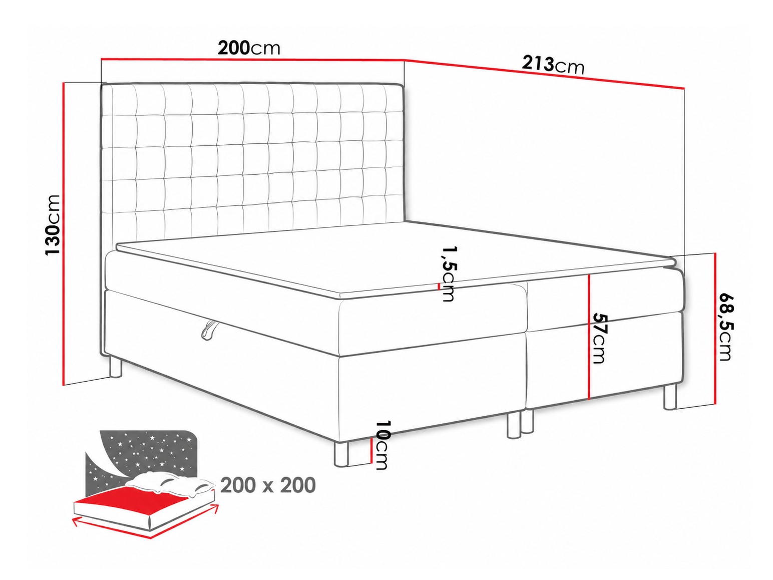 Boxspring krevet Panis (Soft 017)
