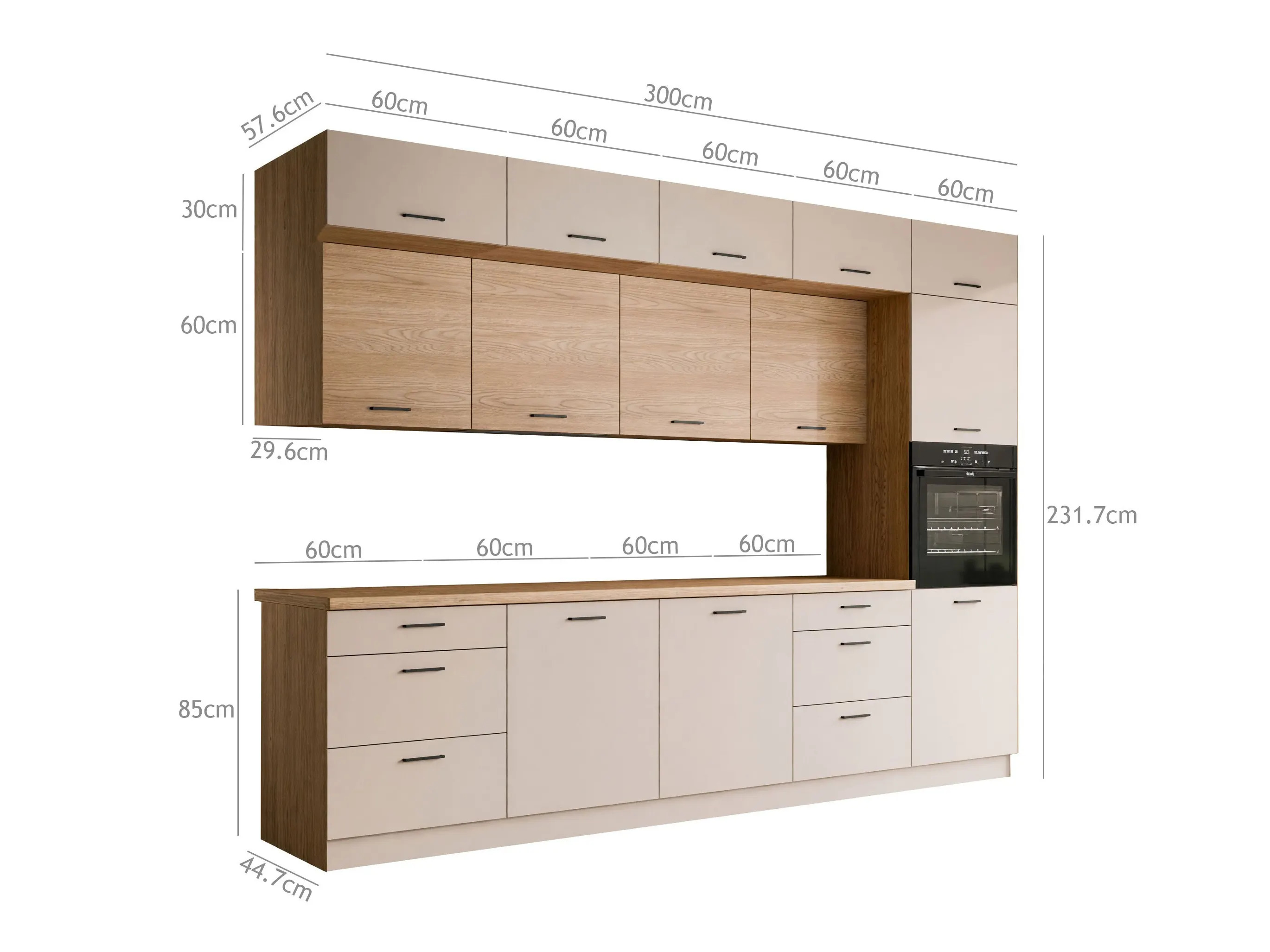 Modularan kuhinjski set Ati Cashmere Grey 100