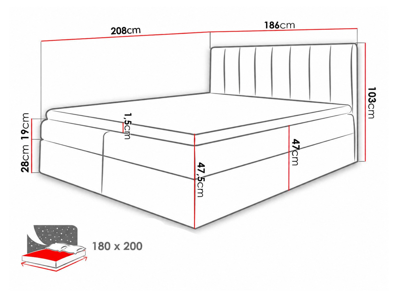 Boxspring krevet Culina (Soft 011 + Ikar 01)