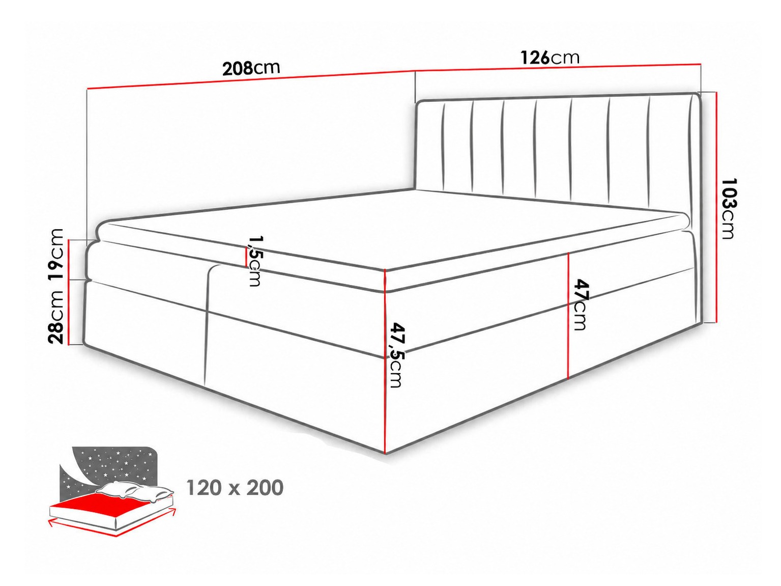 Boxspring krevet Culina (Soft 017 + Ikar 09)