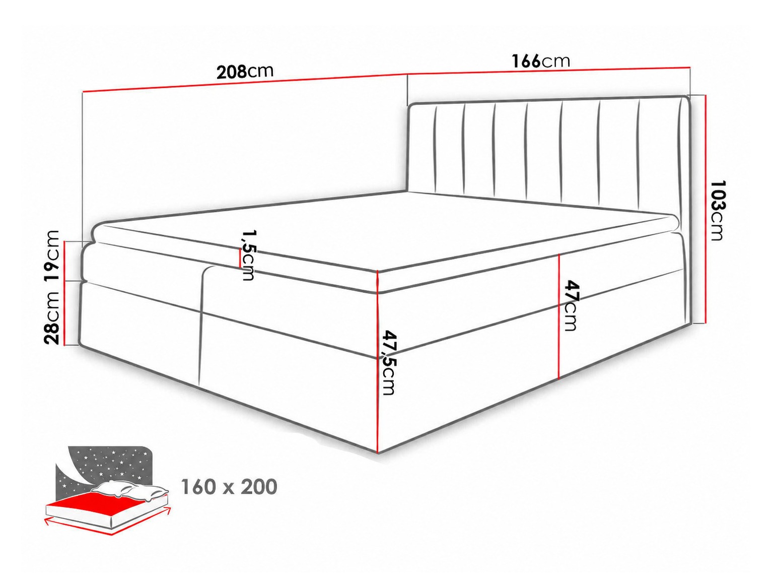 Boxspring krevet Culina (Soft 017 + Ikar 09)