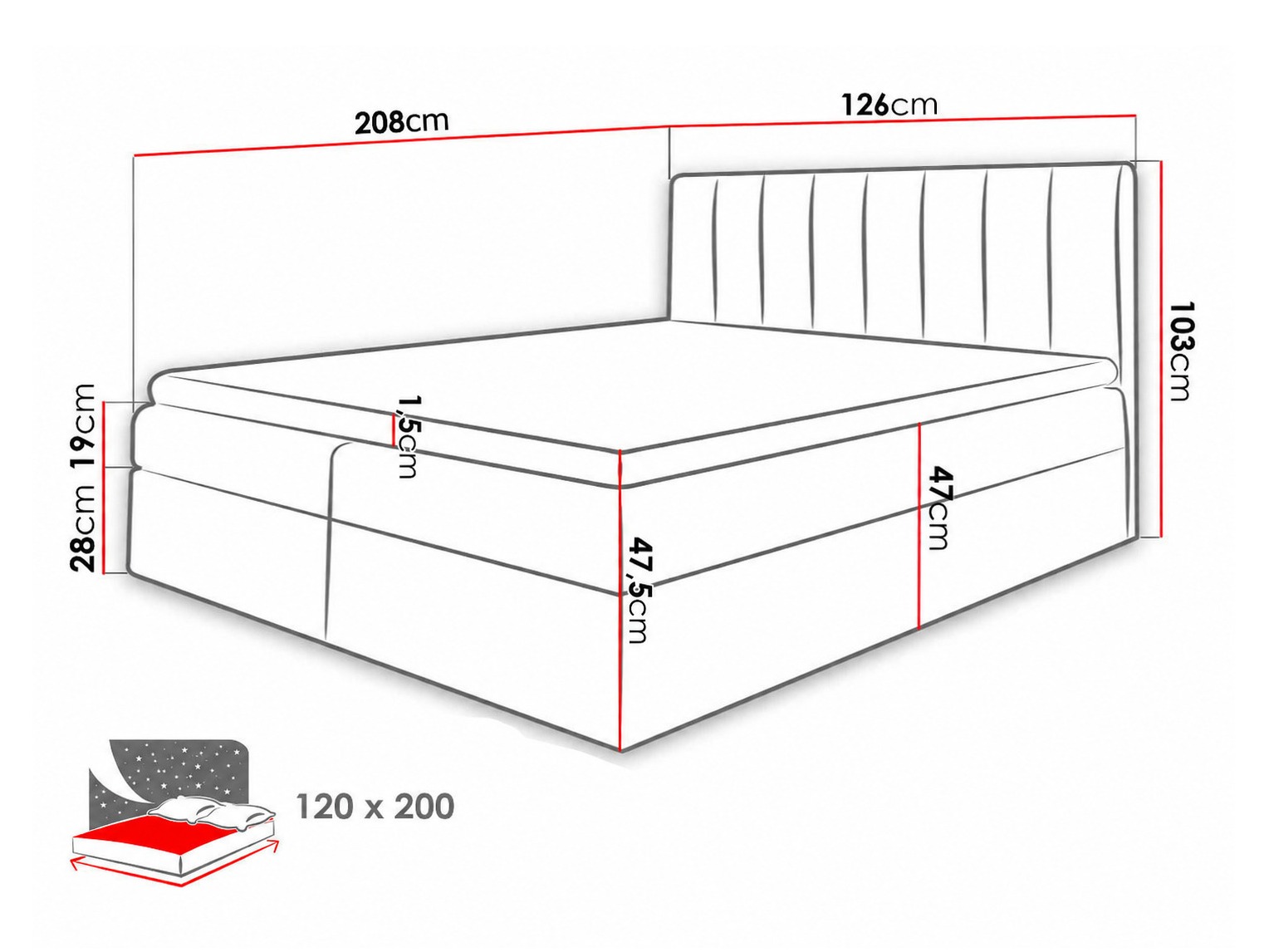 Boxspring krevet Culina (Soft 017 + Spirit 13)