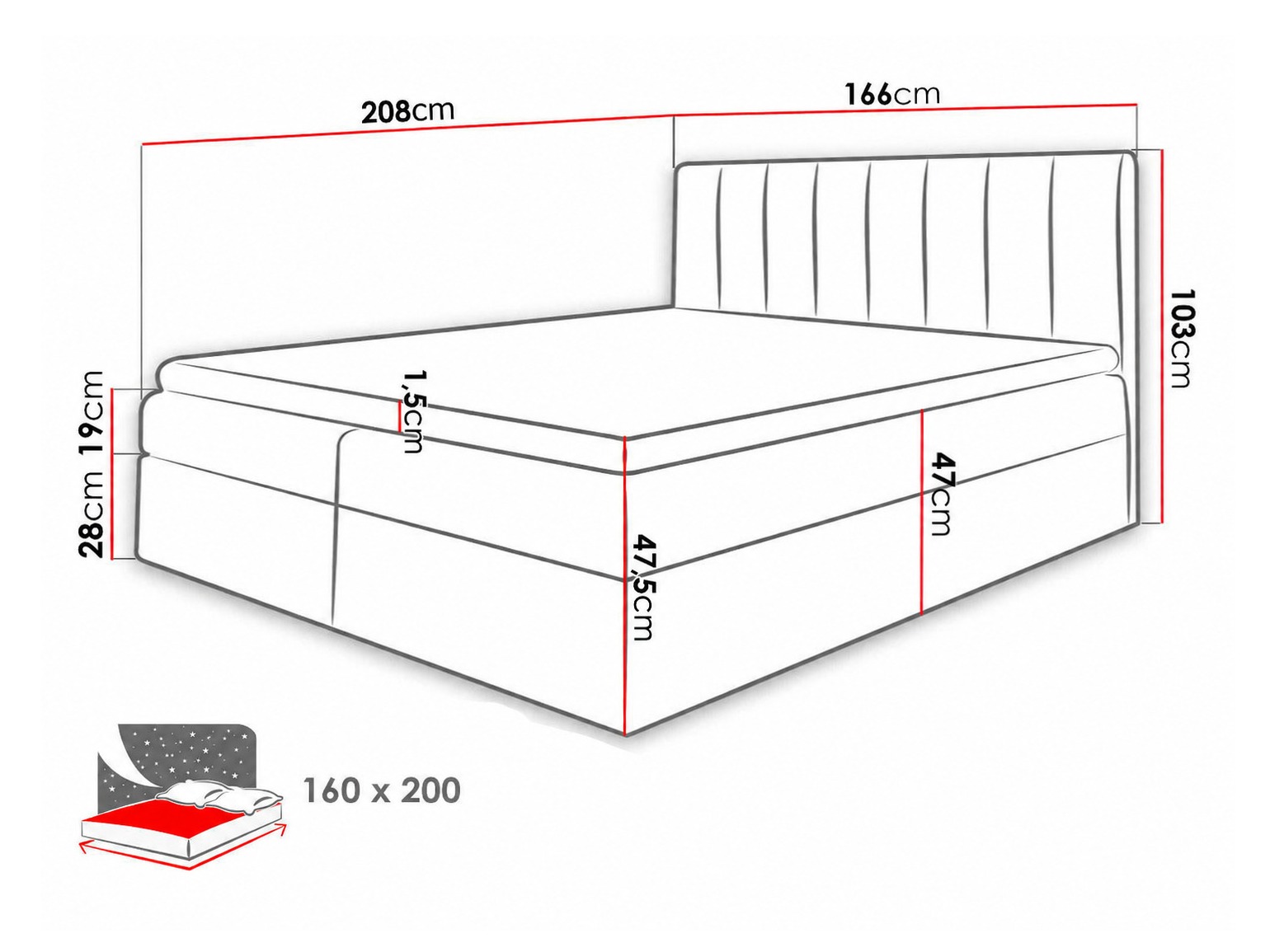 Boxspring krevet Culina (Soft 017 + Spirit 13)