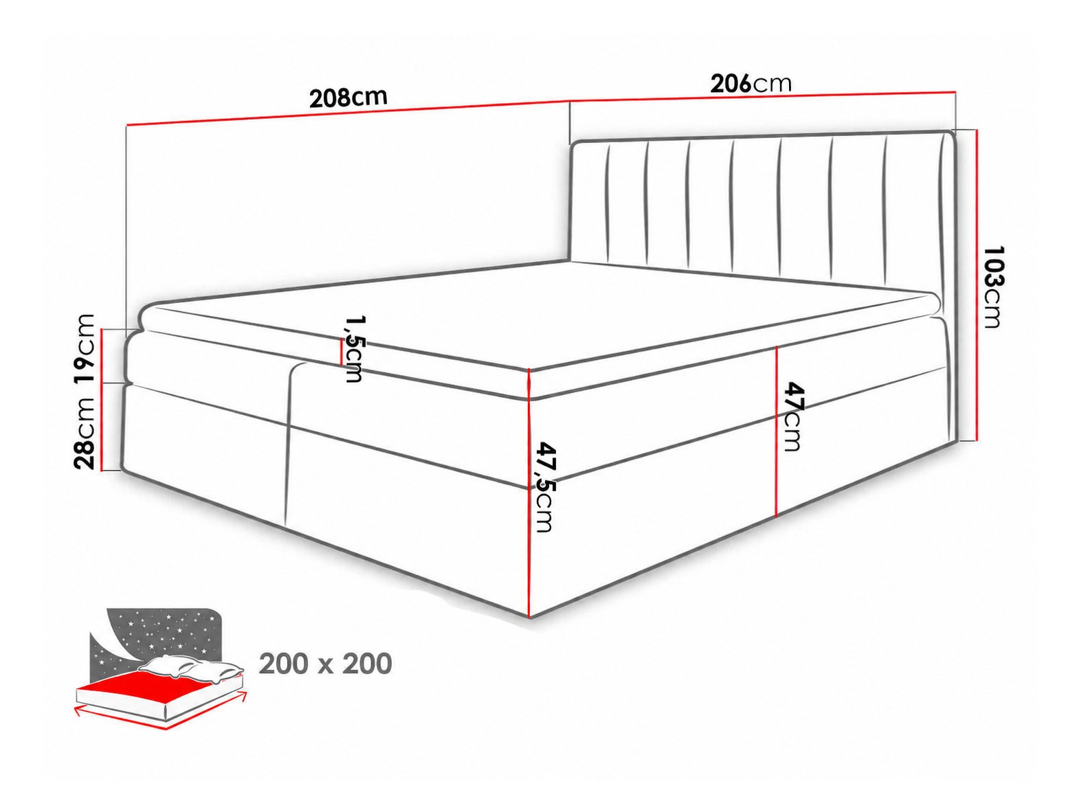 Boxspring krevet Culina (Soft 017 + Spirit 13)