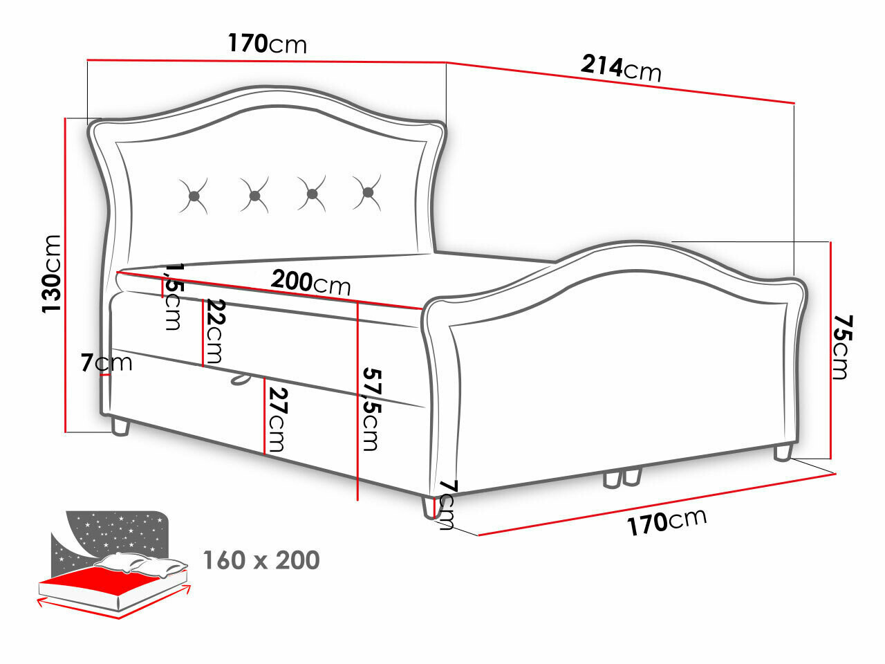 Boxspring krevet SC11180