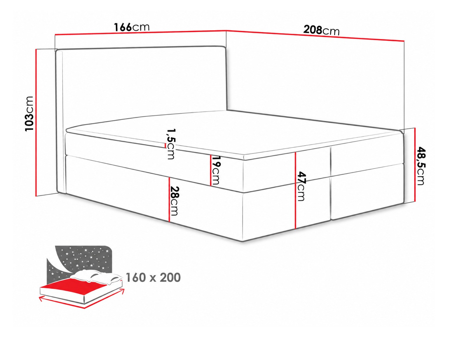 Boxspring krevet Nix (Velluto 10)