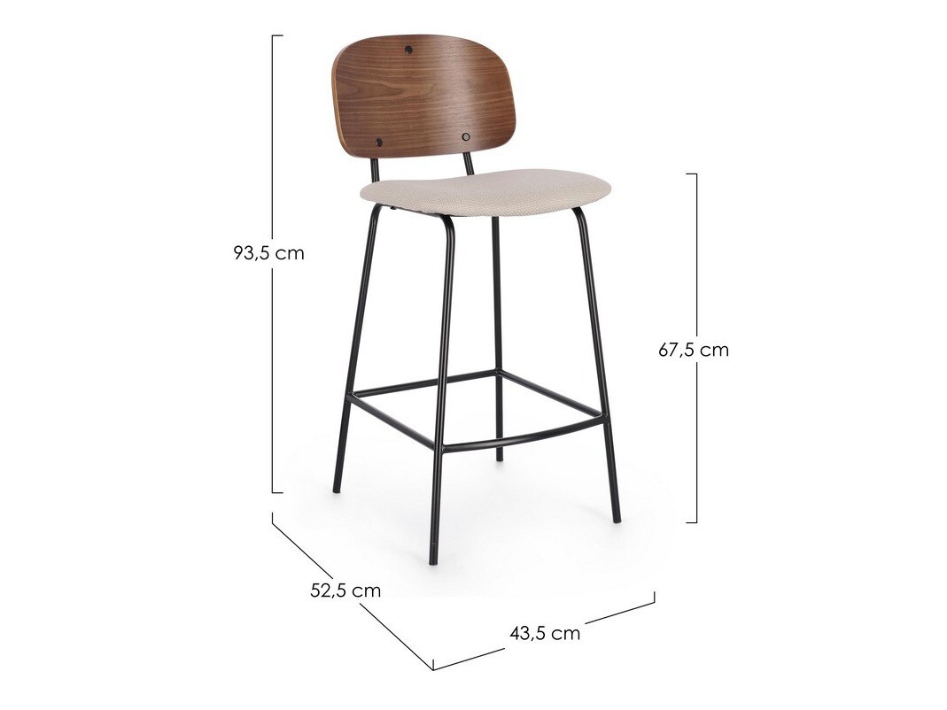 Barska stolica Keizer 358 (Bež + Tamno drvo)