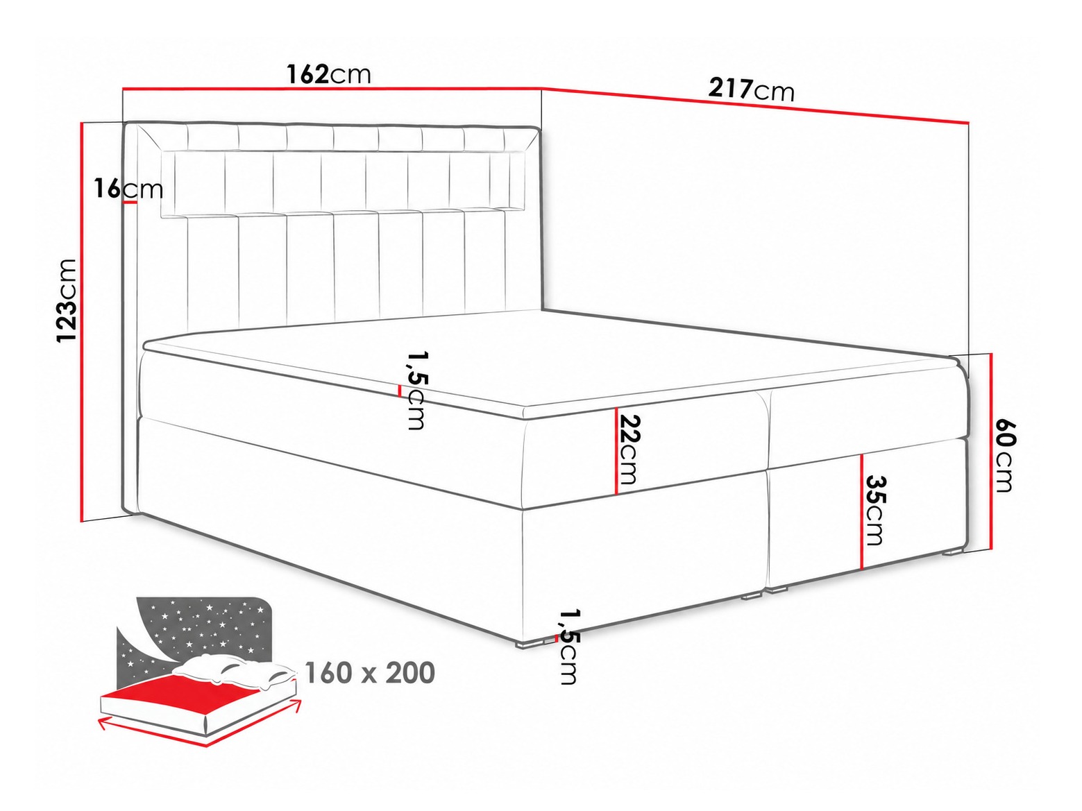 Boxspring krevet Pomum (Magic Velvet 2225)