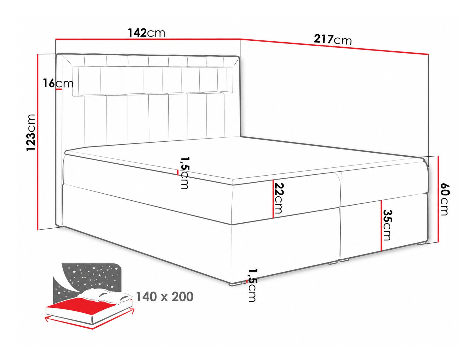 Boxspring krevet Pomum (Magic Velvet 2239)