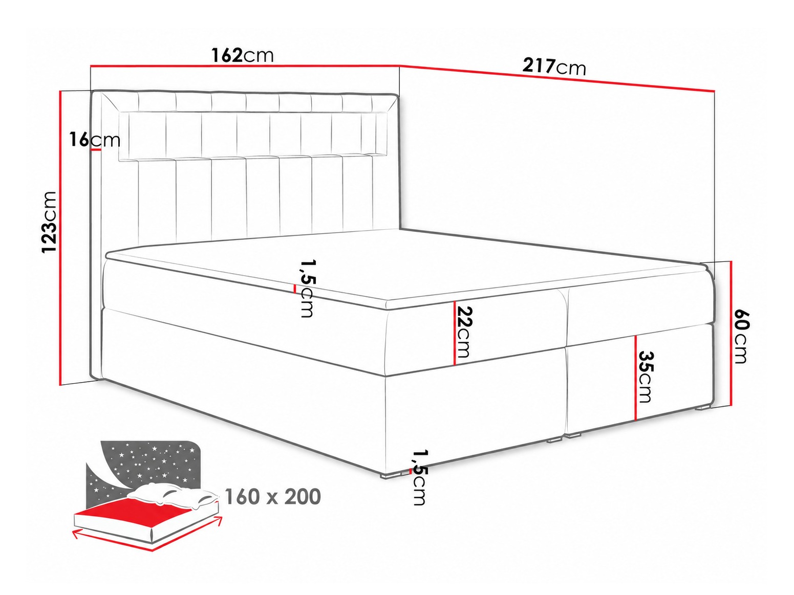 Boxspring krevet Pomum (Magic Velvet 2239)