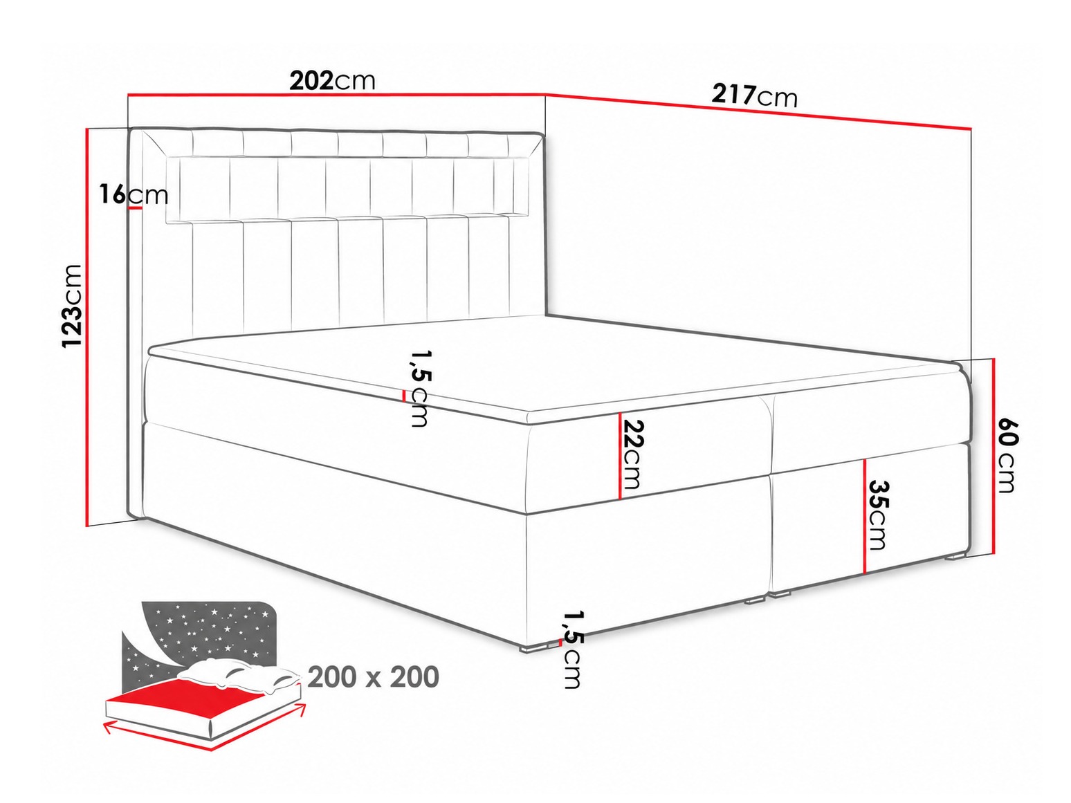 Boxspring krevet Pomum (Magic Velvet 2239)