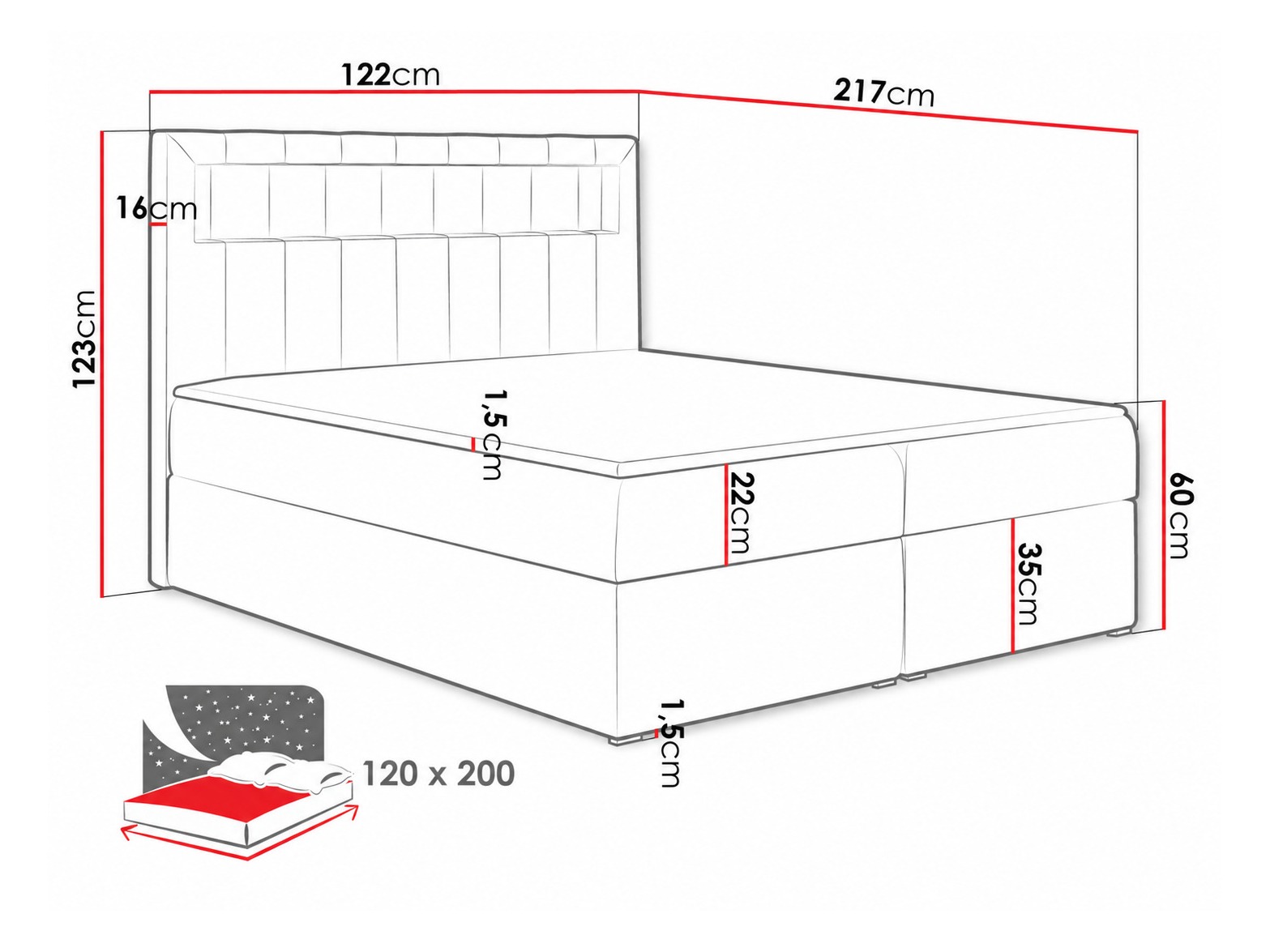 Boxspring krevet Pomum (Soft 010)