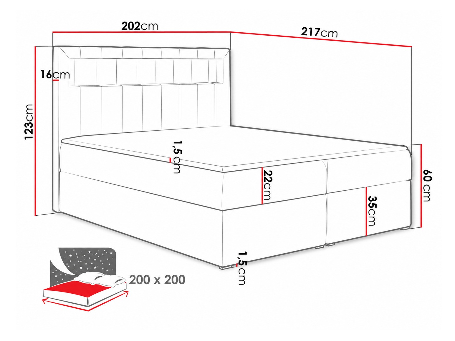 Boxspring krevet Pomum (Soft 010)
