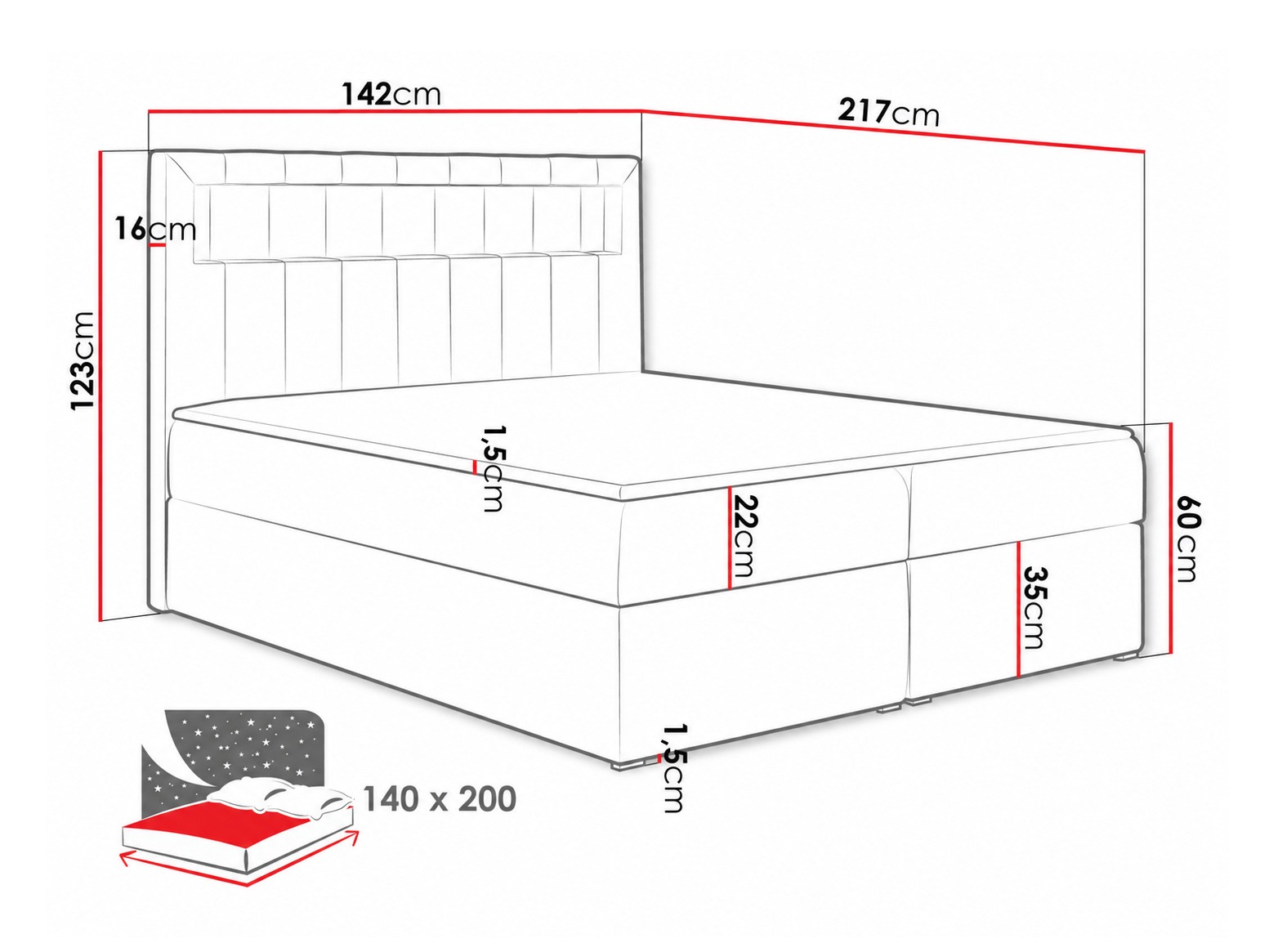 Boxspring krevet Pomum (Soft 011)
