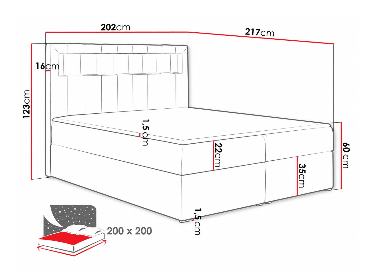 Boxspring krevet Pomum (Soft 011)