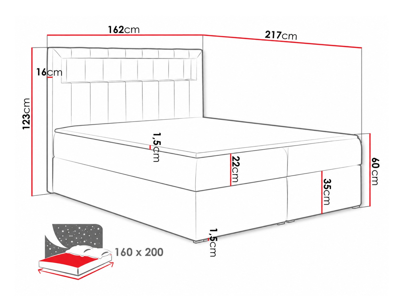 Boxspring krevet Pomum (Soft 017)