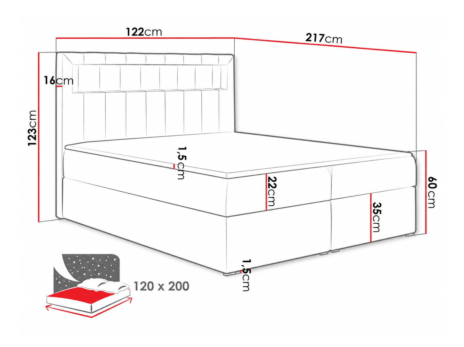 Boxspring krevet Pomum (Soft 033)