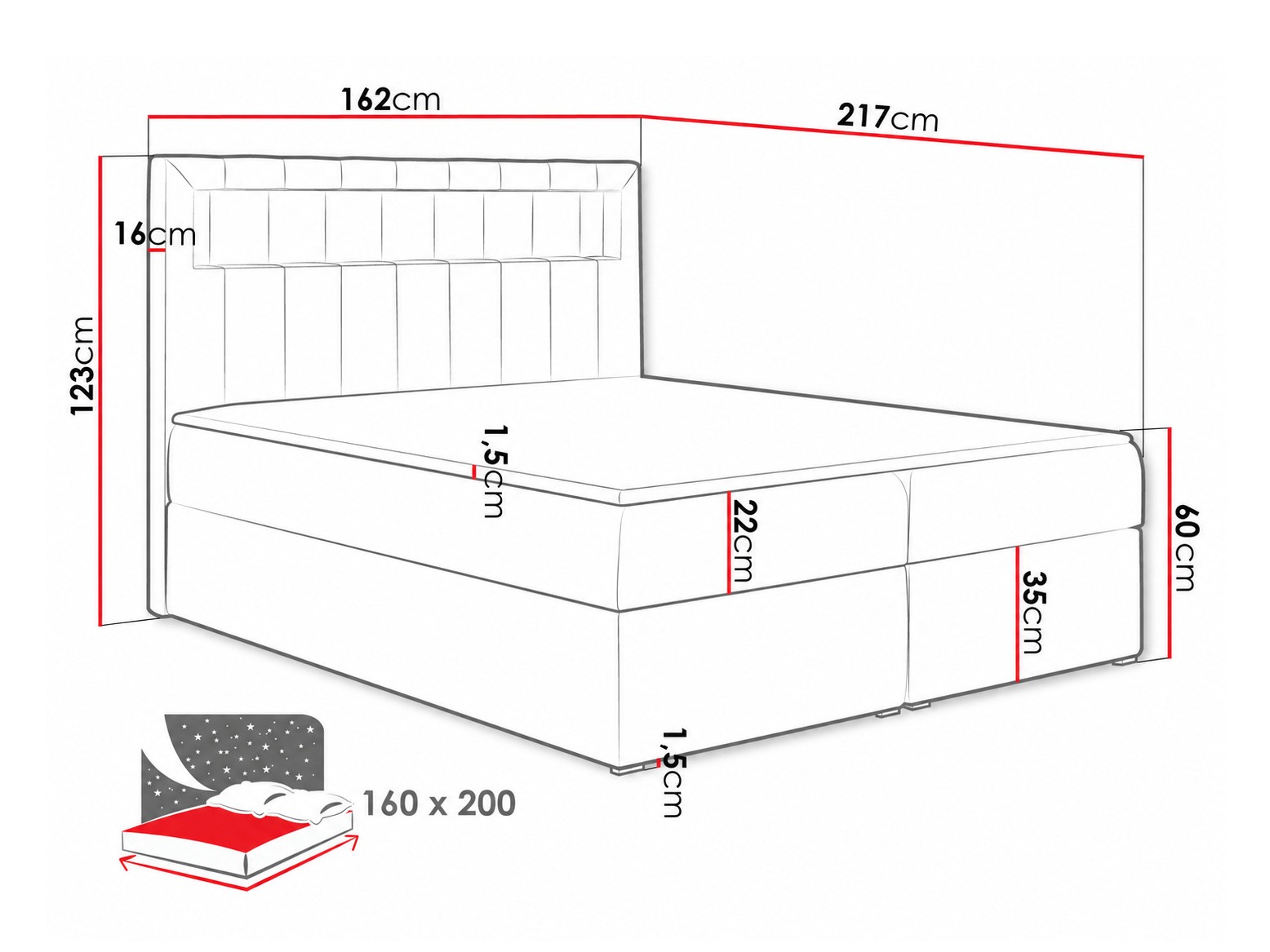 Boxspring krevet Pomum (Soft 033)