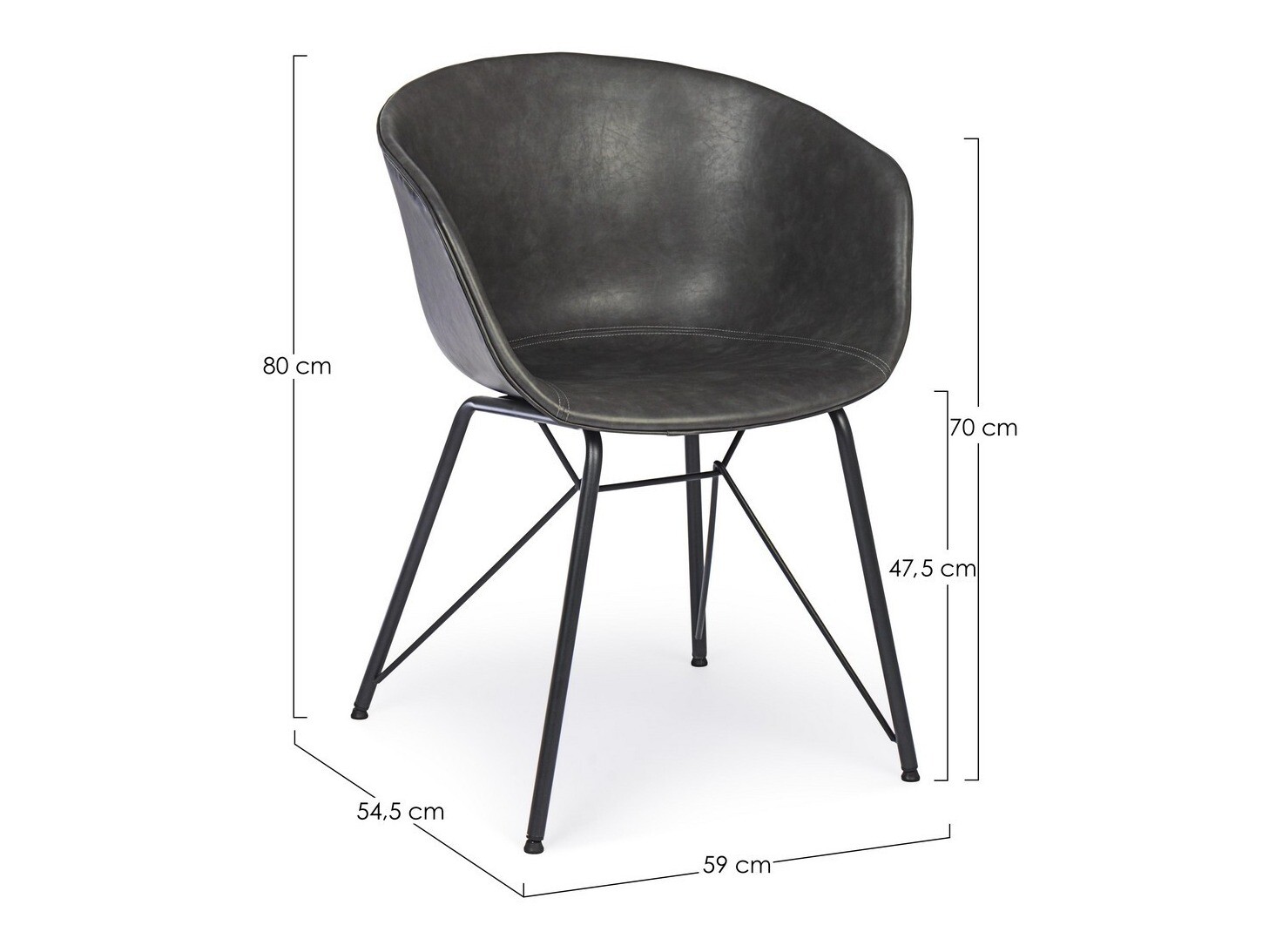 Stolica Keizer 393 (Tamno siva)