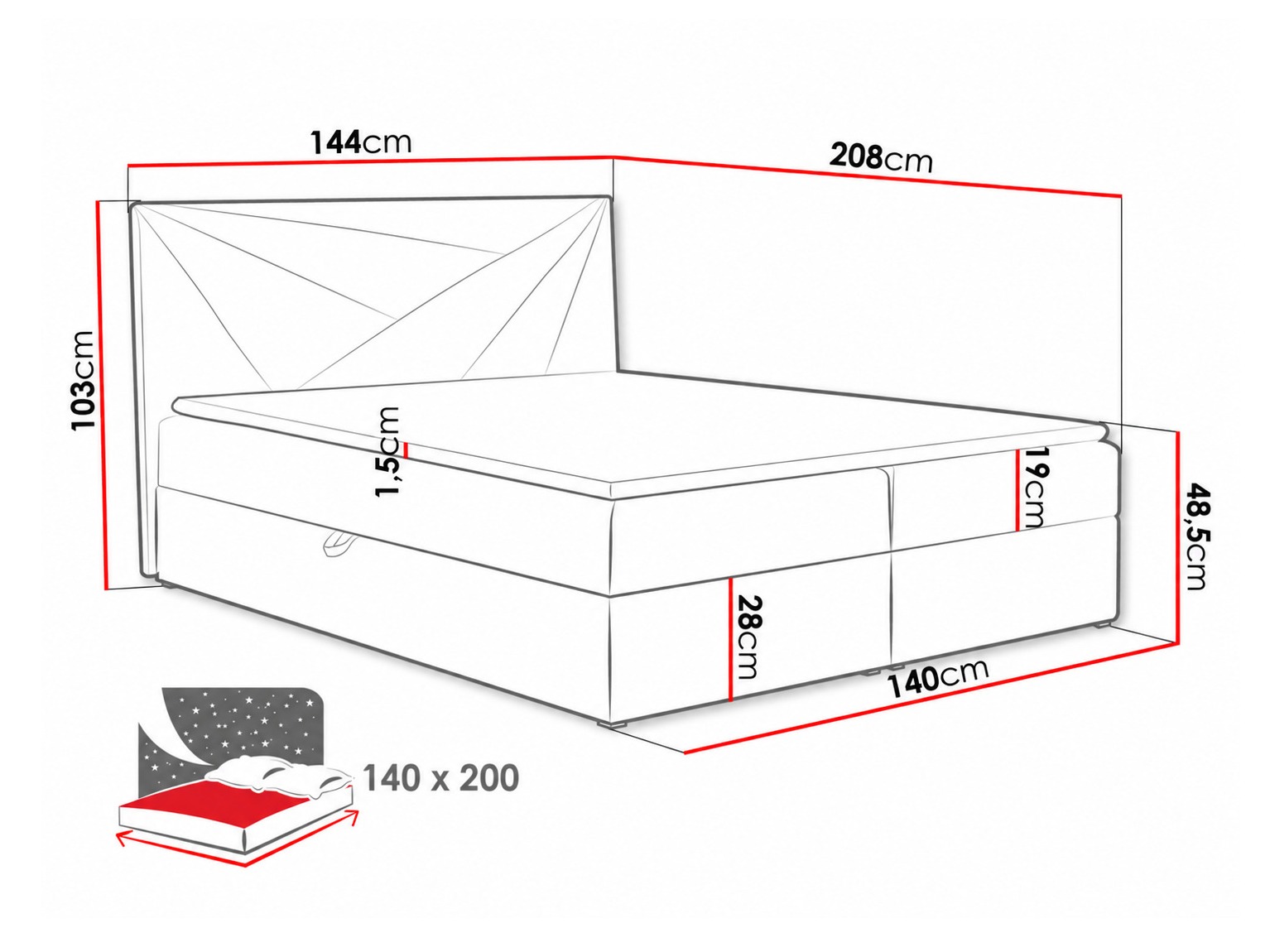 Boxspring krevet Pons II (Kronos 02)