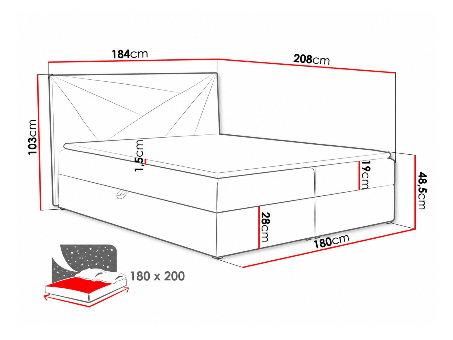 Boxspring krevet Pons II (Kronos 02)
