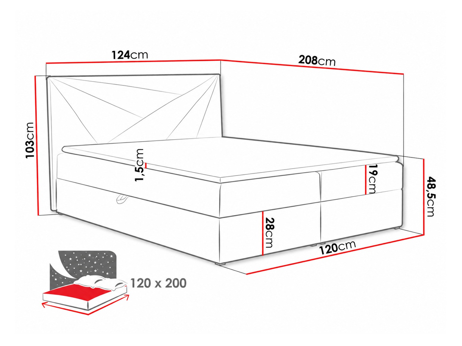 Boxspring krevet Pons II (Kronos 09)