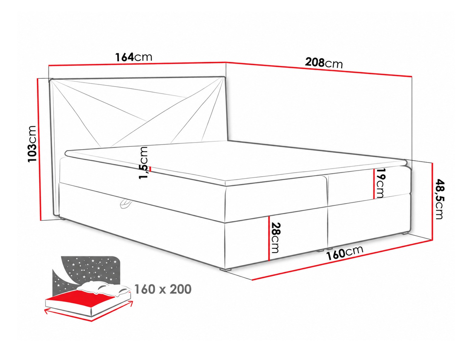 Boxspring krevet Pons II (Kronos 09)