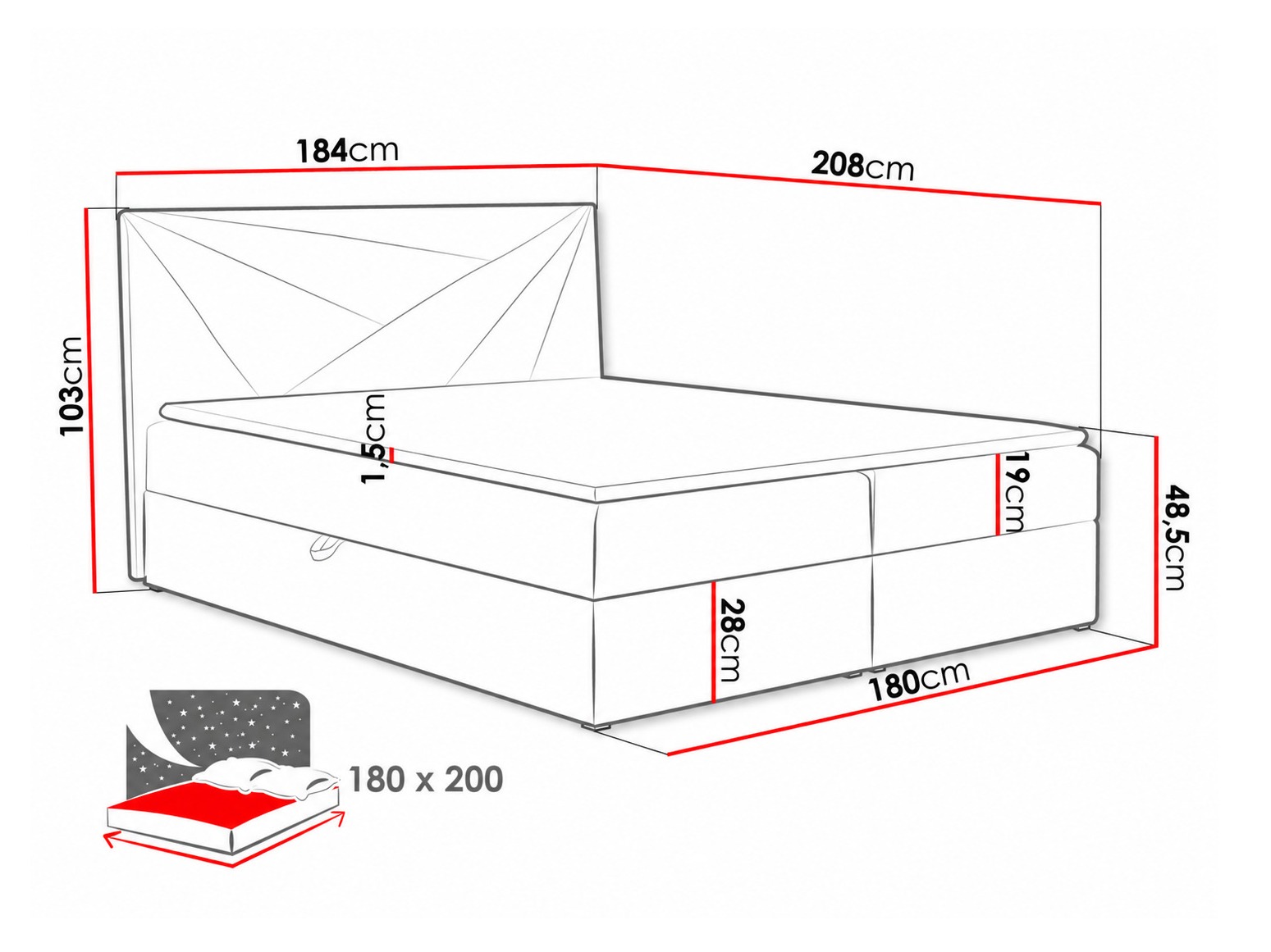 Boxspring krevet Pons II (Kronos 09)