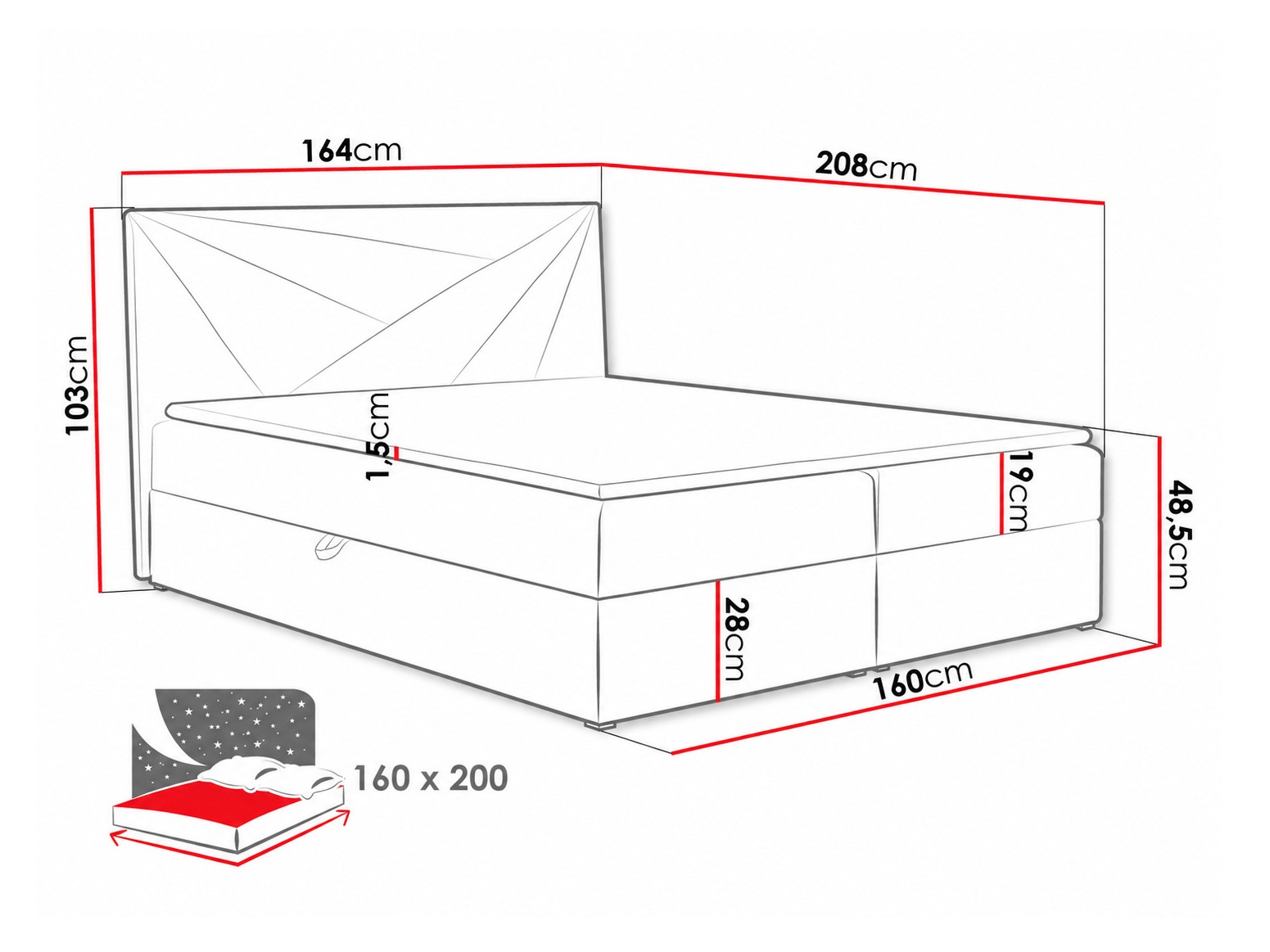 Boxspring krevet Pons II (Kronos 34)
