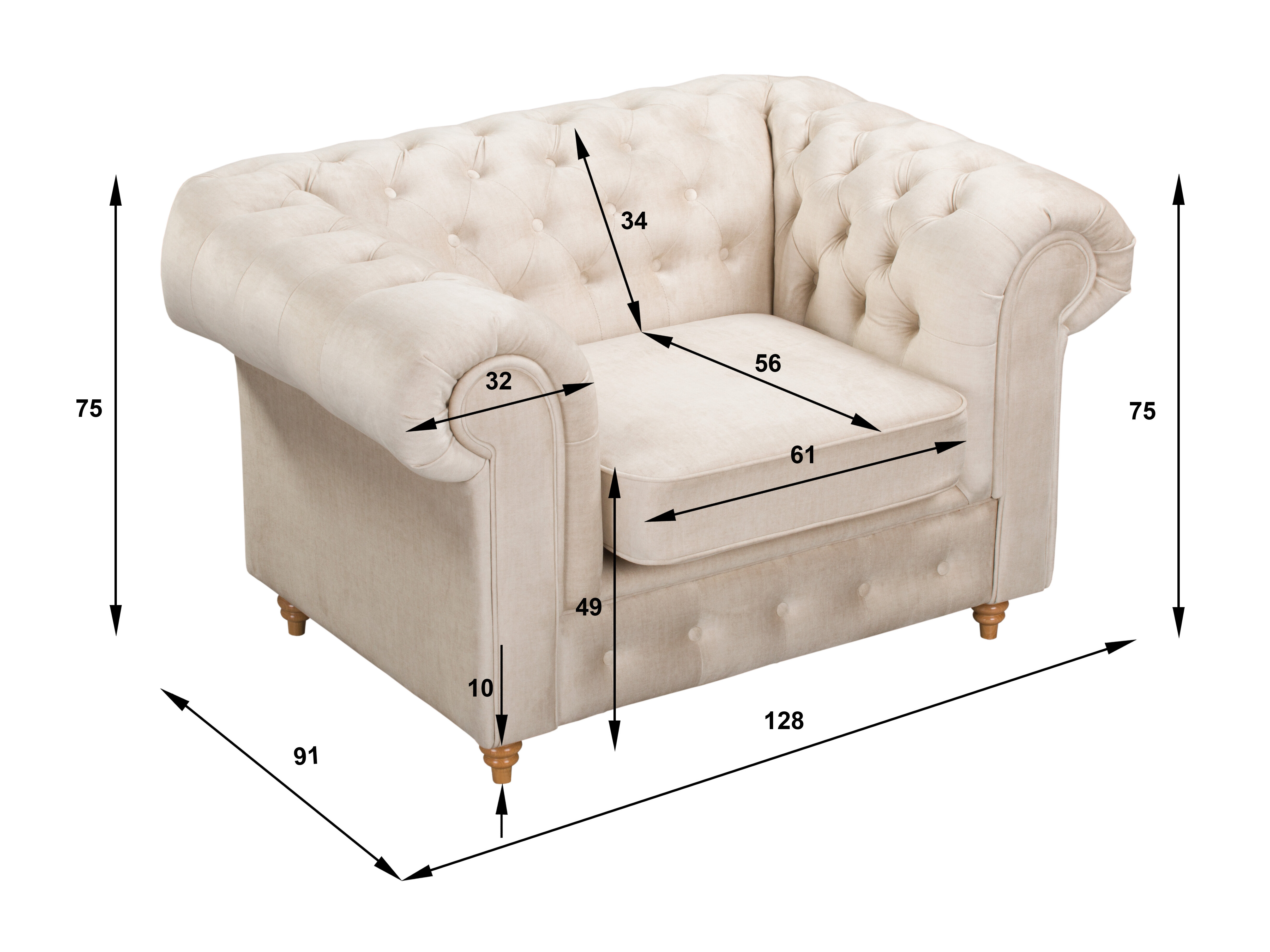 Chesterfield fotelja Elitala 102 (Vogue 01)