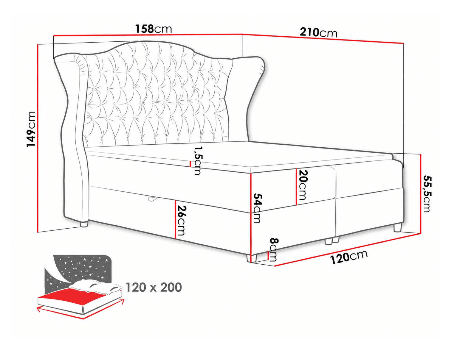 Boxspring krevet Poeta (Paros 1)