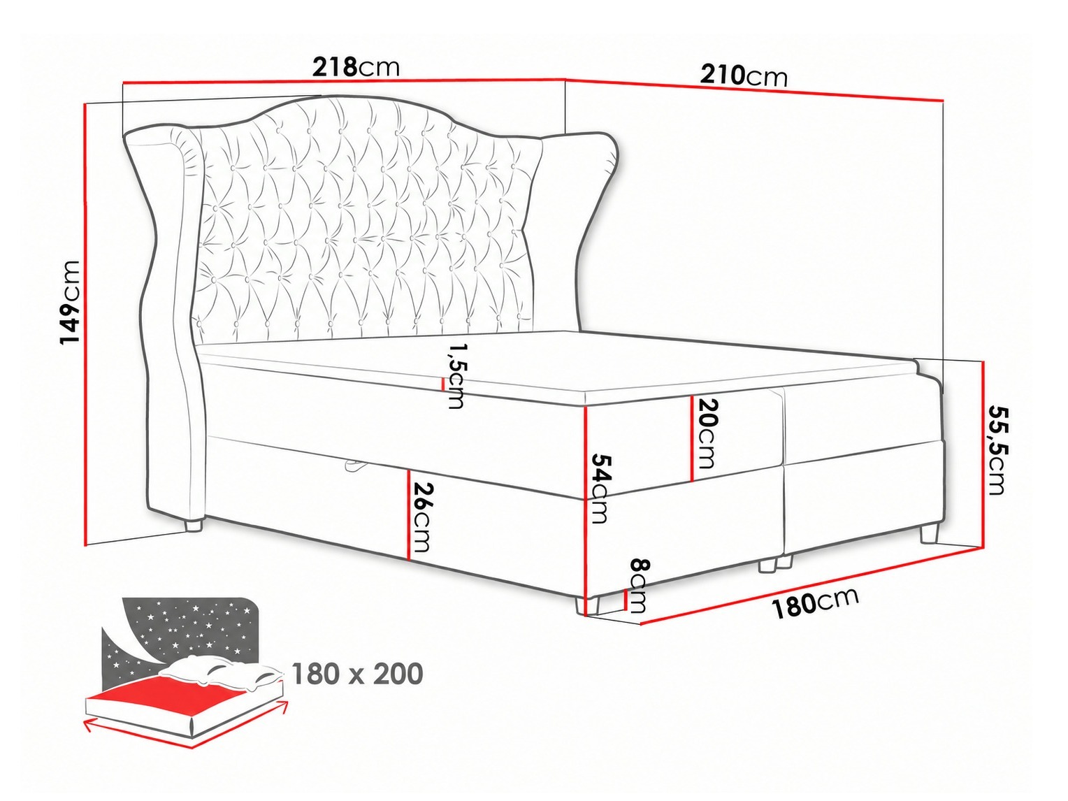 Boxspring krevet Poeta (Kronos 07)