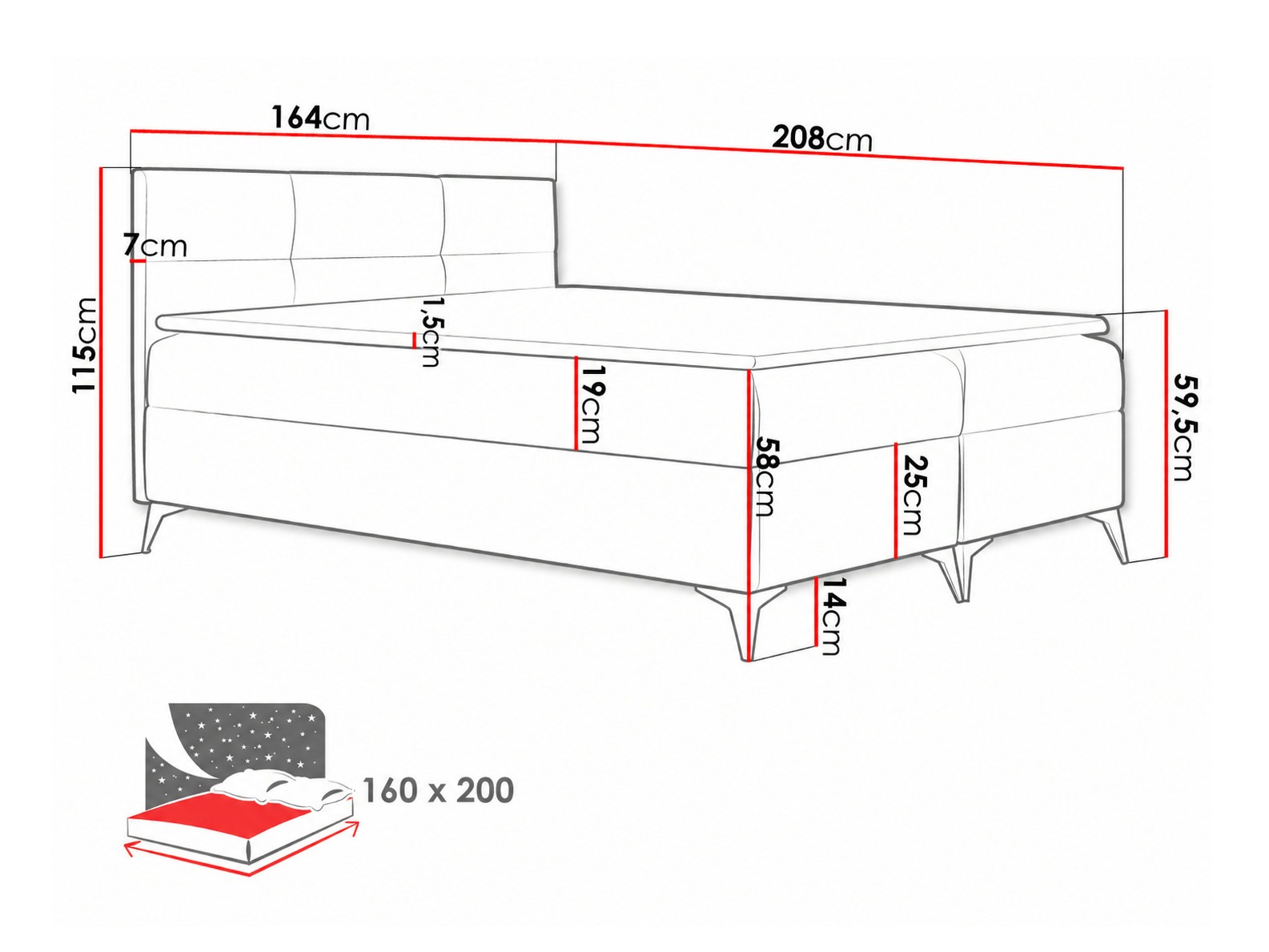 Boxspring krevet Harena (Soft 010)