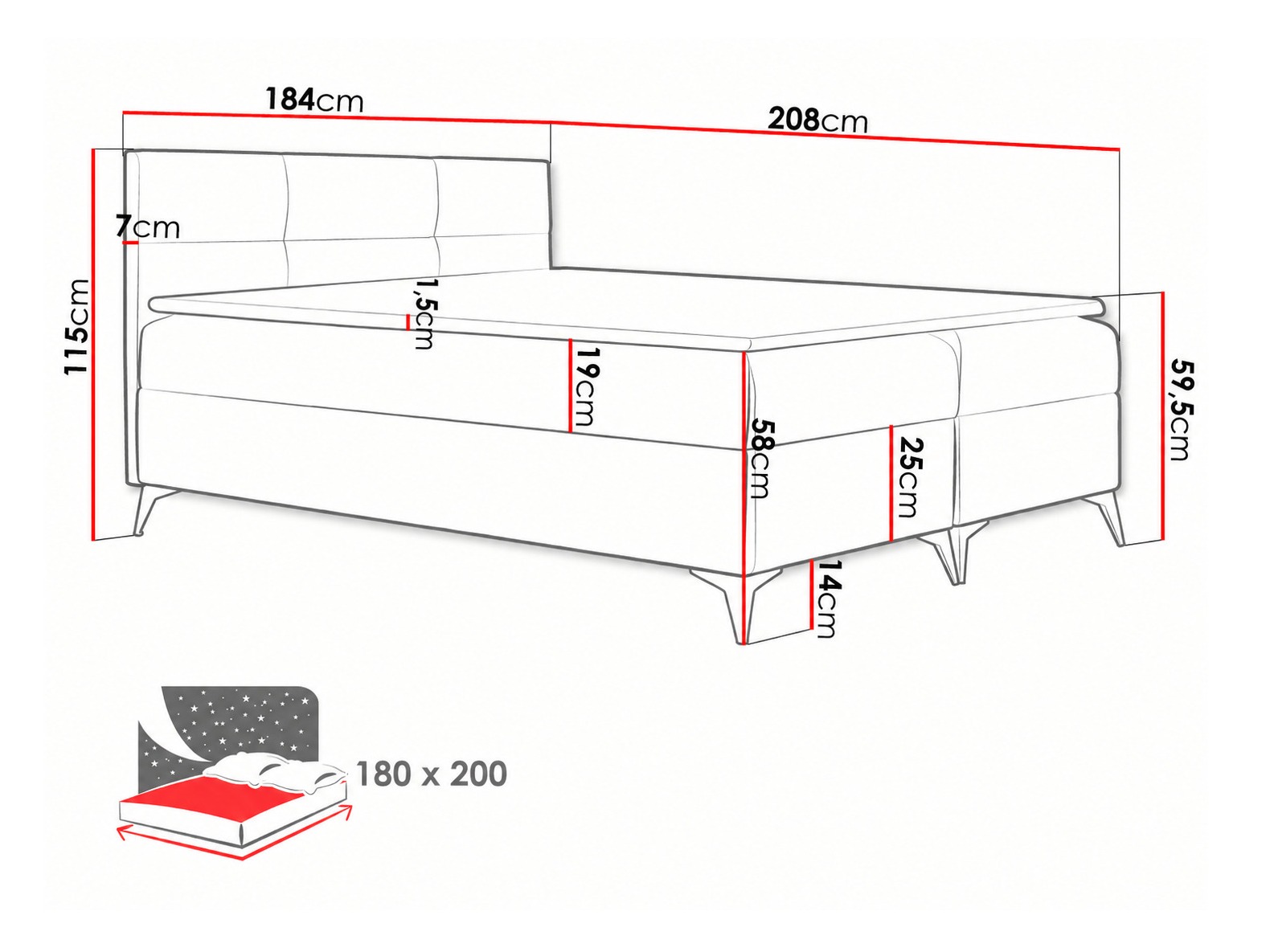 Boxspring krevet Harena (Soft 017)