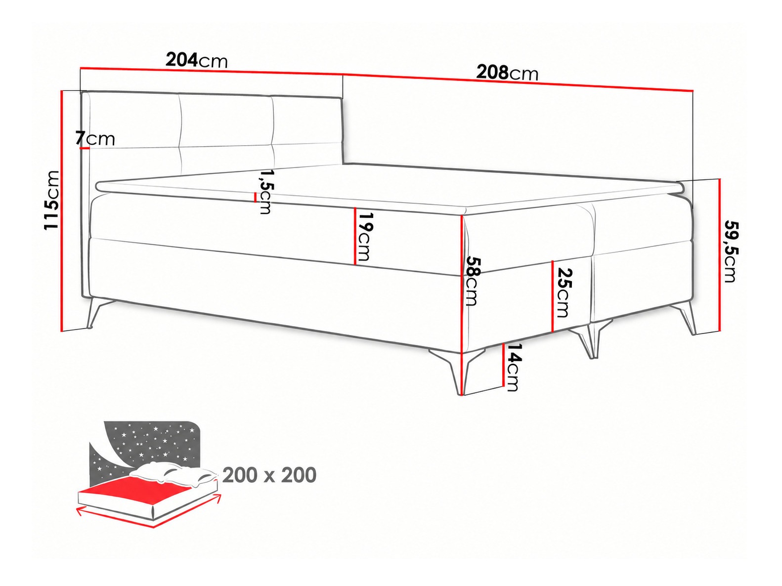 Boxspring krevet Harena (Soft 029)