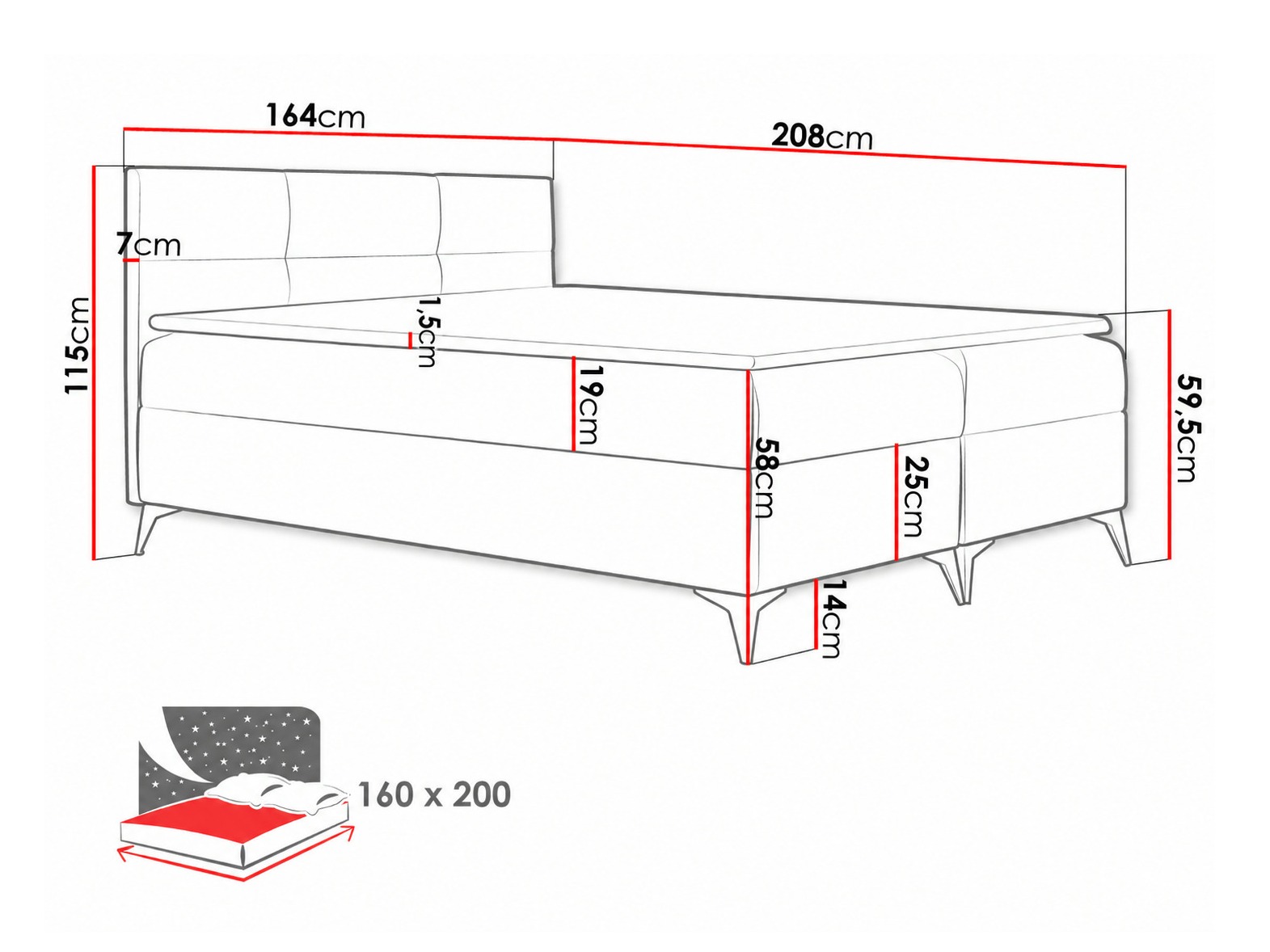 Boxspring krevet Harena (Soft 029)