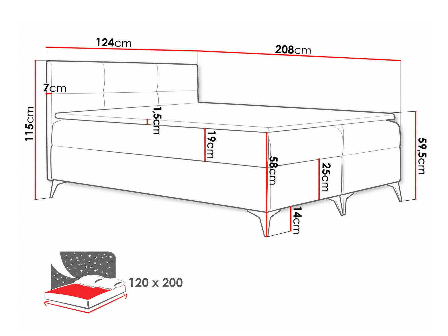Boxspring krevet Harena (Soft 033)