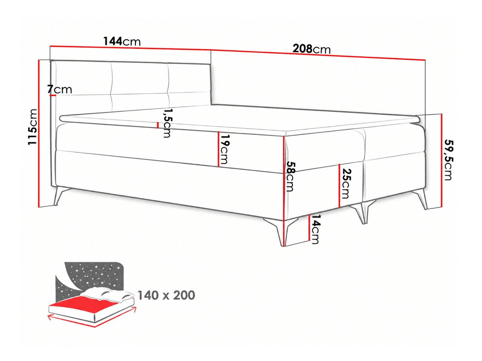 Boxspring krevet Harena (Soft 033)