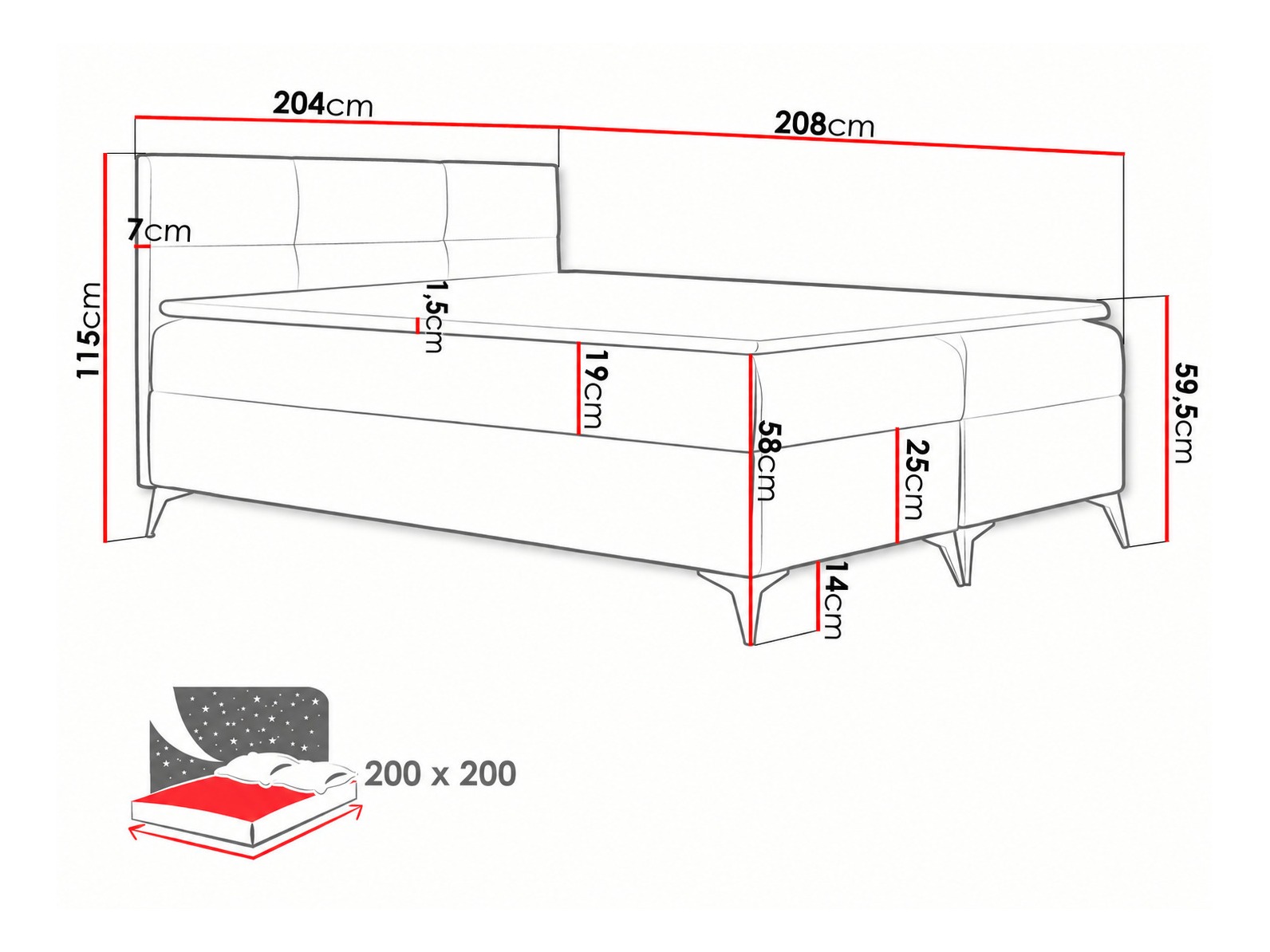Boxspring krevet Harena (Soft 033)