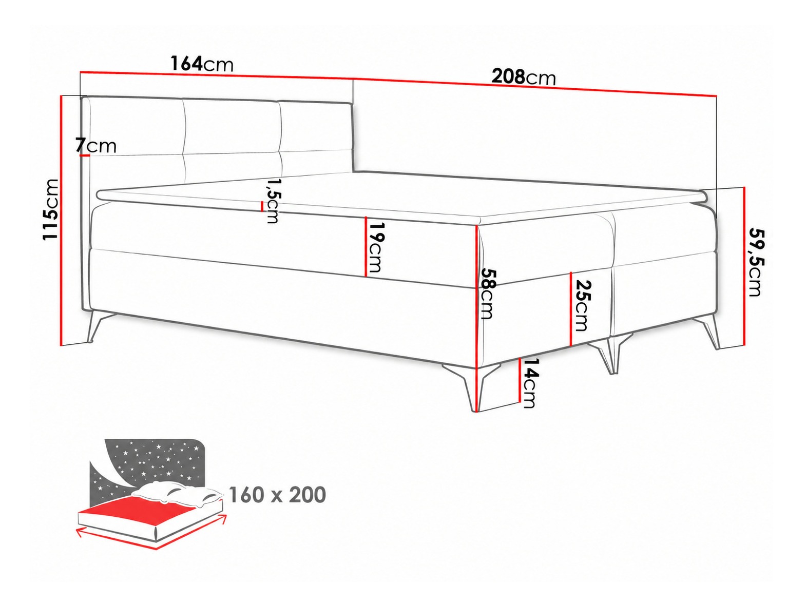 Boxspring krevet Harena (Soft 033)