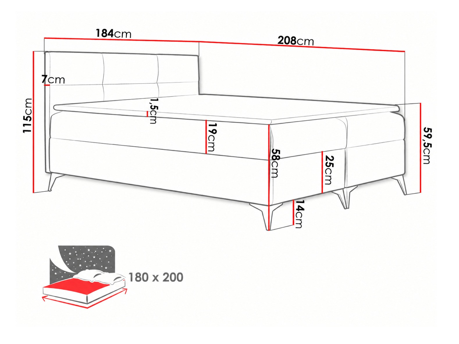 Boxspring krevet Harena (Soft 033)