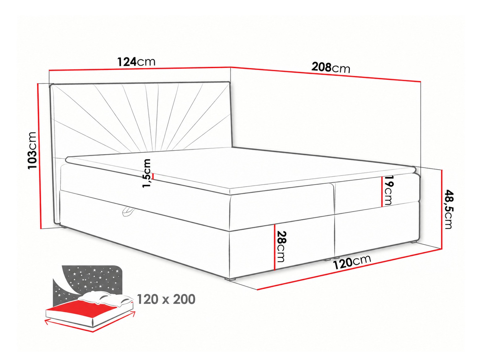 Boxspring krevet Pons I (Kronos 09)