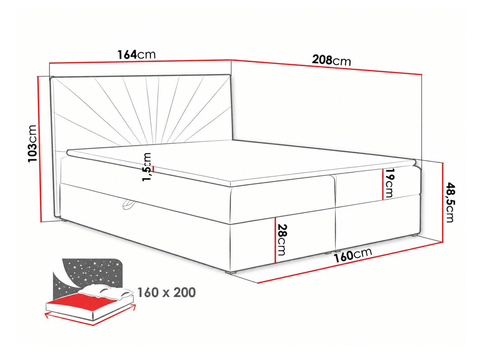 Boxspring krevet Pons I (Kronos 09)