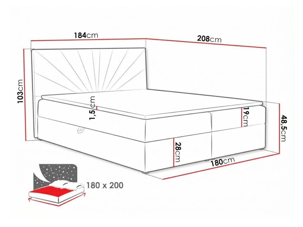 Boxspring krevet Pons I (Kronos 09)