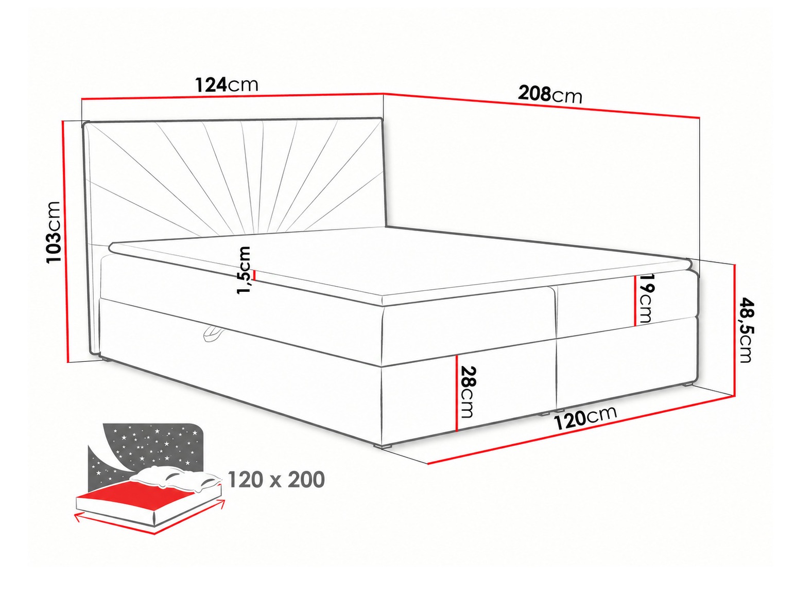 Boxspring krevet Pons I (Kronos 15)