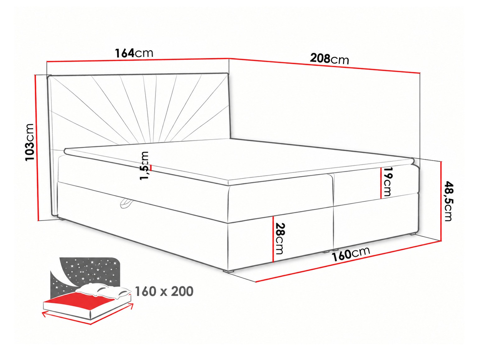 Boxspring krevet Pons I (Kronos 15)