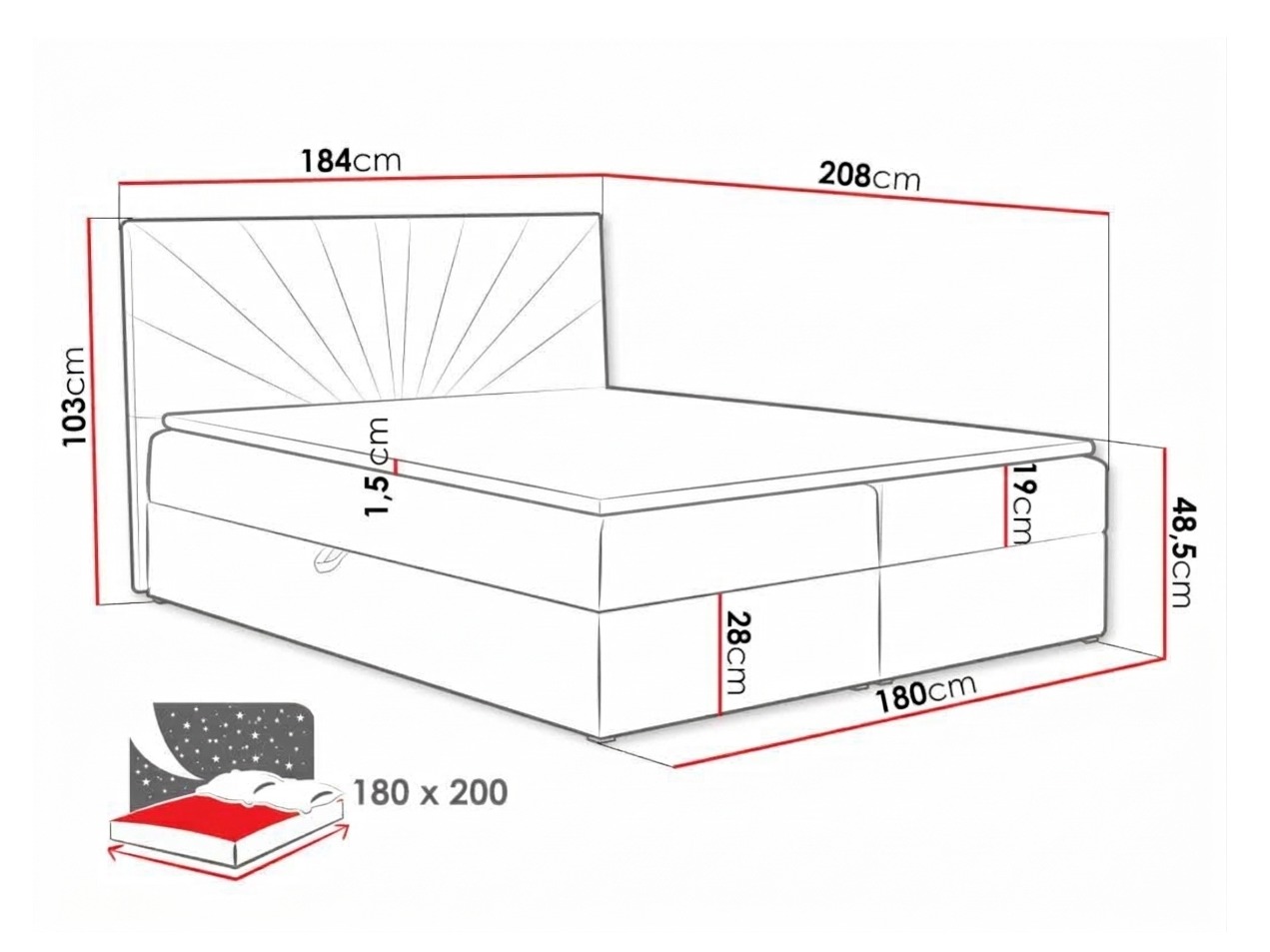 Boxspring krevet Pons I (Kronos 15)